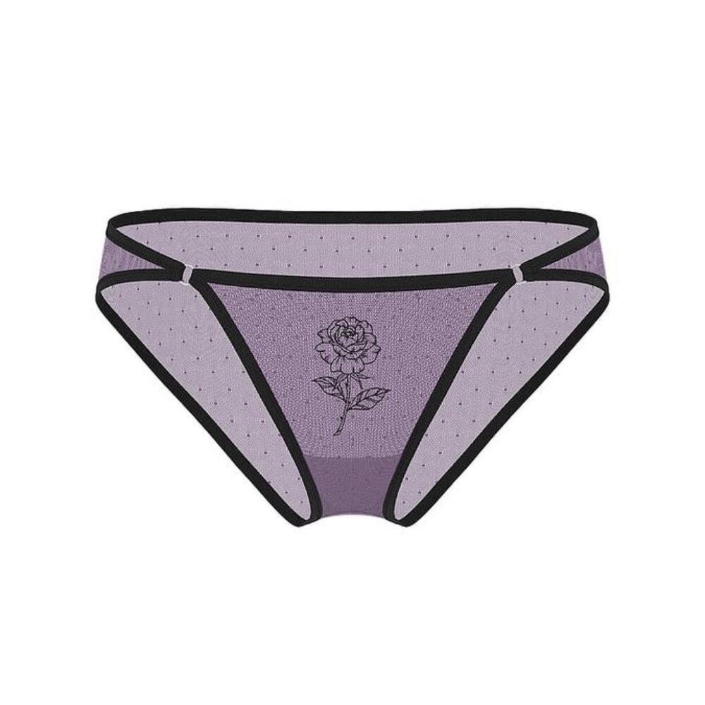 VICTORIA'S SECRET Wink Wild Rose Low-Rise Cheeky Panty FROZEN PLUM NEW W/TAGS XL